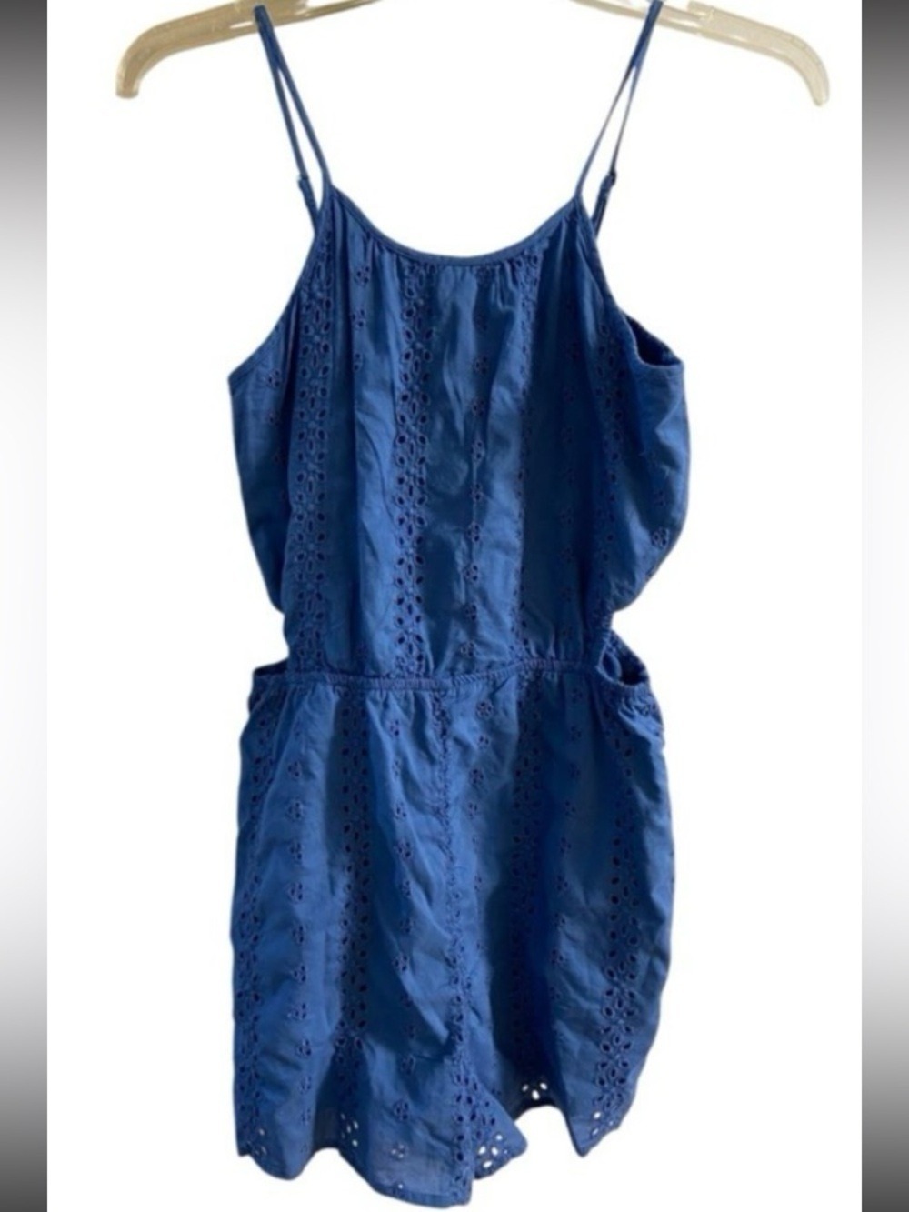abercrombie kids Blue Eyelet Sleeveless Romper Sz 15 NWT